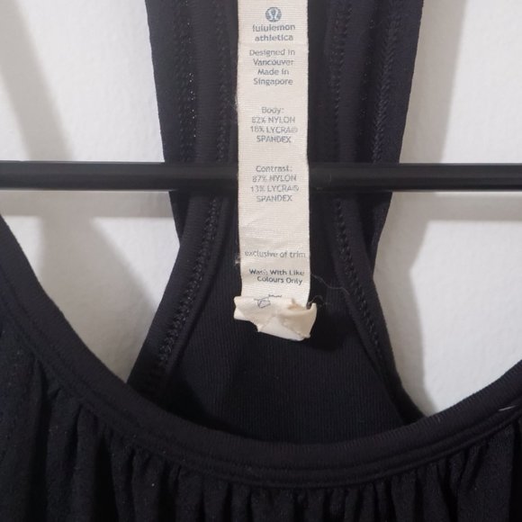 Classic Lululemon Black Tank with Built In Bra - Picture 2 of 4